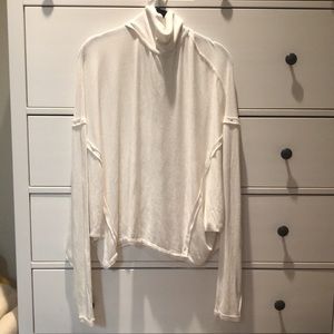 White Mock Turtleneck Top